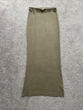 Olive Green Knit Maxi Skirt